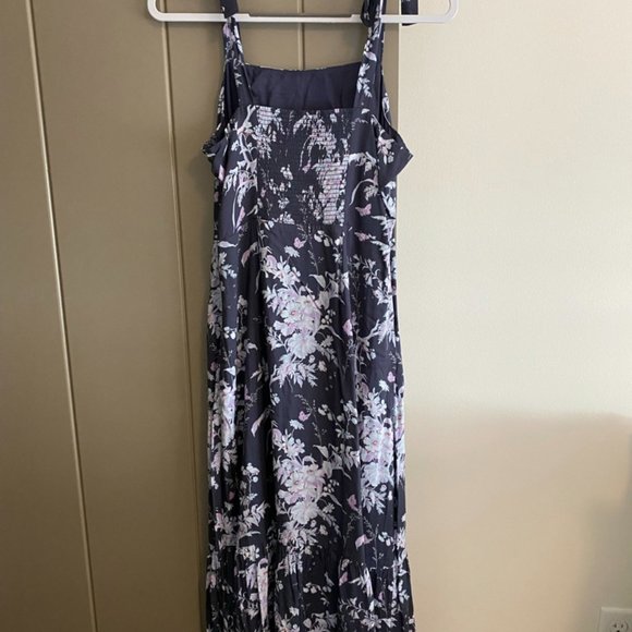 PAIGE Tolucah Floral Print Tie Shoulder Sundress Blue - Picture 7 of 8